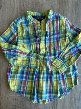 Polo Ralph Lauren Yellow Multicolor Plaid Button-Down Shirt